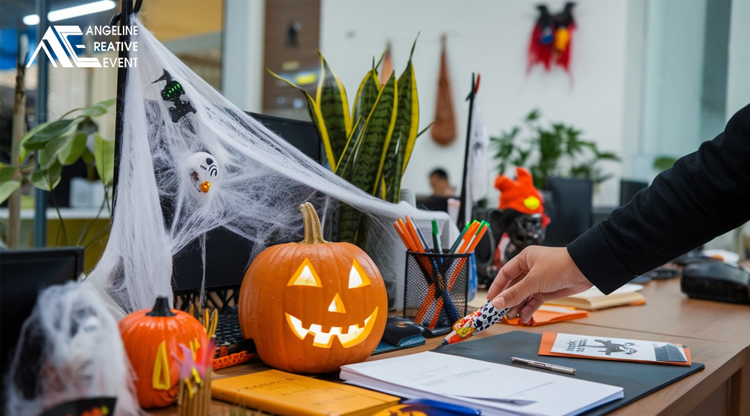 Trang trí Halloween bàn làm việc
