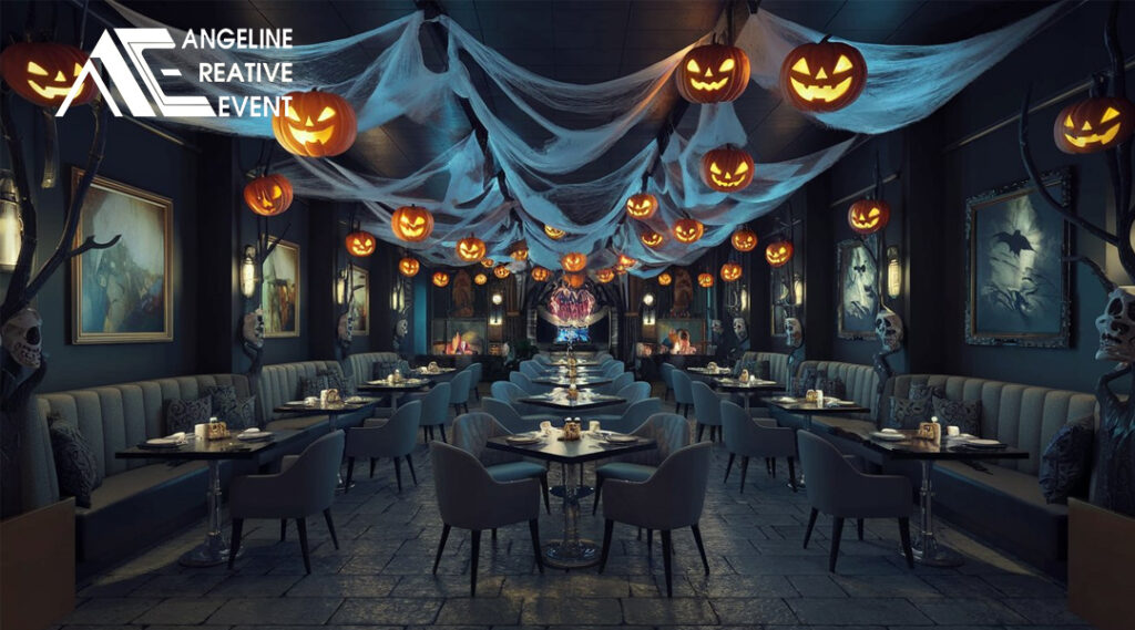Trang trí Halloween cho nhà hàng phong cách cổ điển