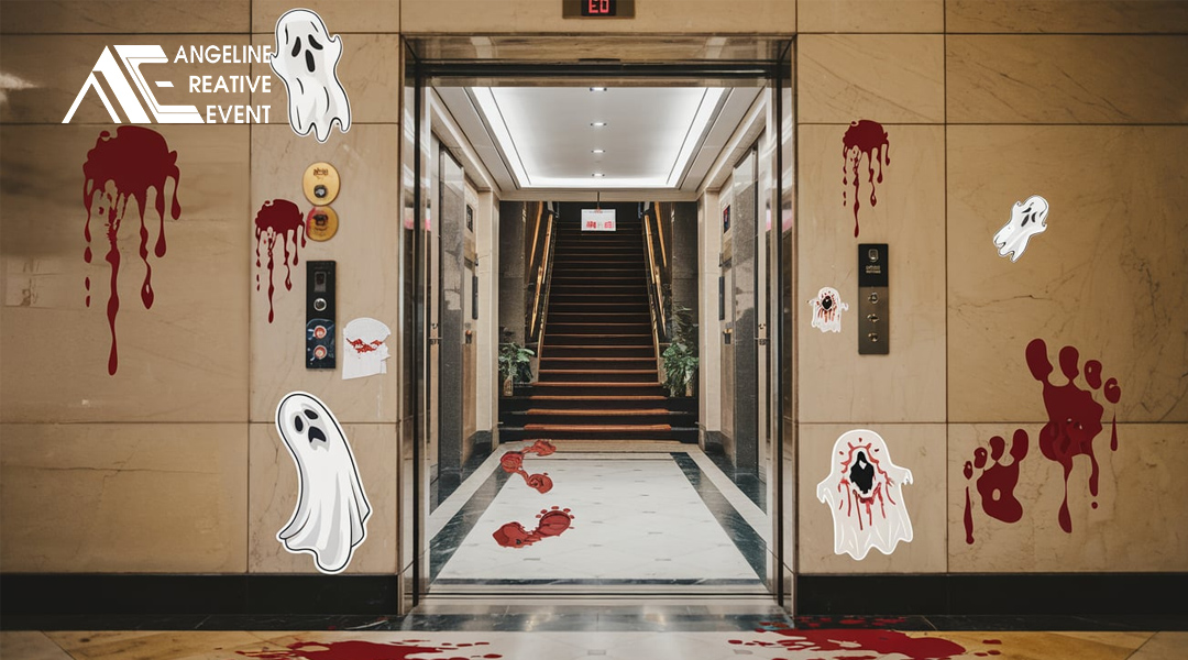 Trang trí Halloween cho thang máy toà nhà