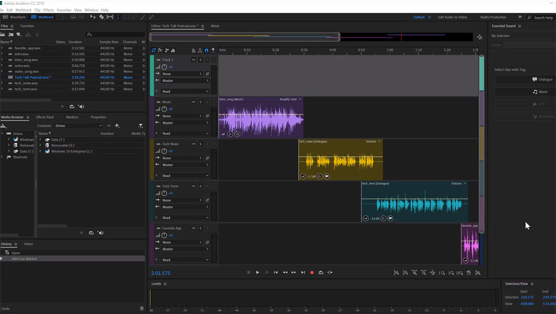 Phần mềm xử lý âm thanh Adobe Audition