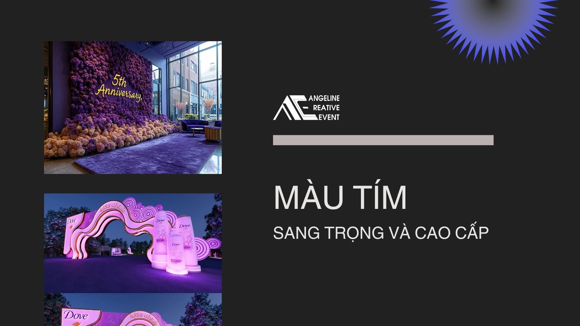 Sử dụng màu tím trong tổ chức sự kiện