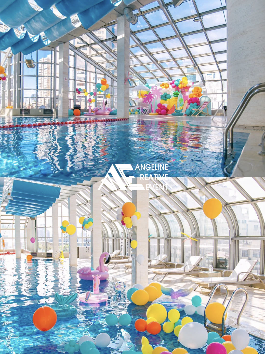 Trang trí pool party chủ đề Hawai