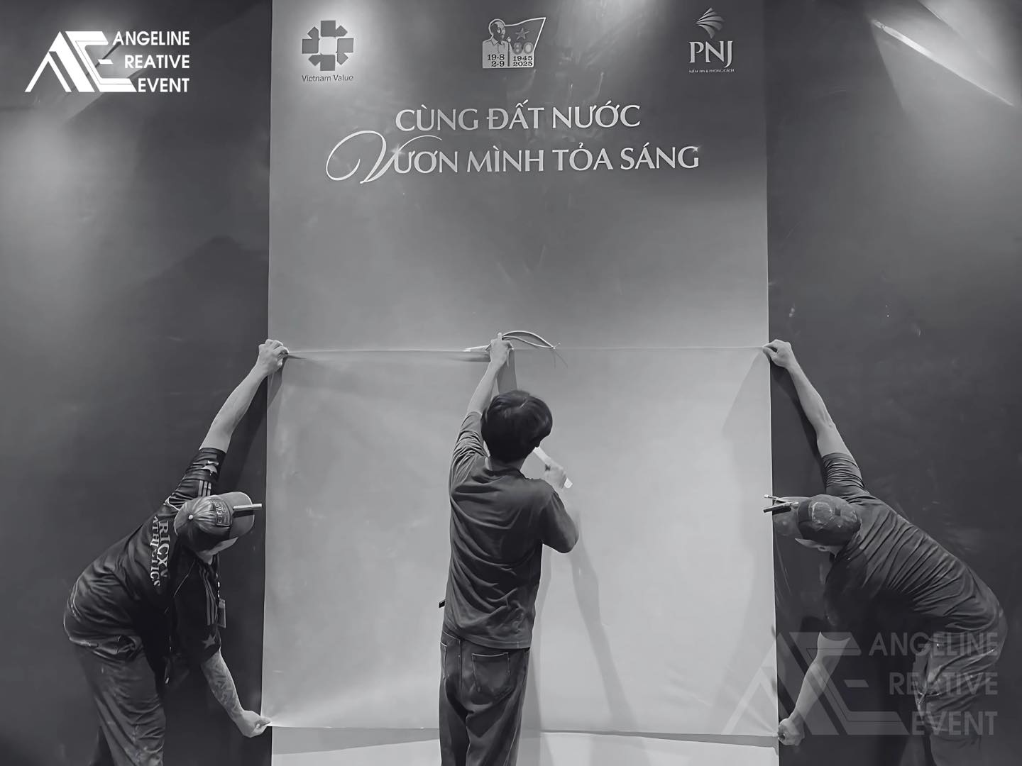 Thi công backdrop booth và khu vực check-in sự kiện của ACE Thuận Việt